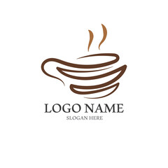 coffee cup logo with vector style template