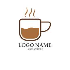 coffee cup logo with vector style template