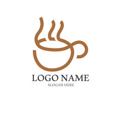 coffee cup logo with vector style template