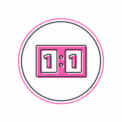 Filled outline Sport mechanical scoreboard and result display icon isolated on white background. Vector