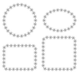 Set of decorative borders from drawn vintage design elements