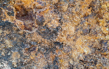Detailed abstract rock surface texture by a road near Dayville, Oregon, USA