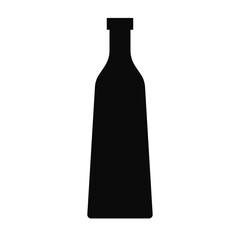 Bottle icon silhouette black color isolated on white background for plastic recycling sign, container, water, alcohol. Vector 10 eps