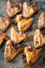 Roasted or grilled chicken wings