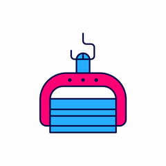 Filled outline Ski lift icon isolated on white background. Vector
