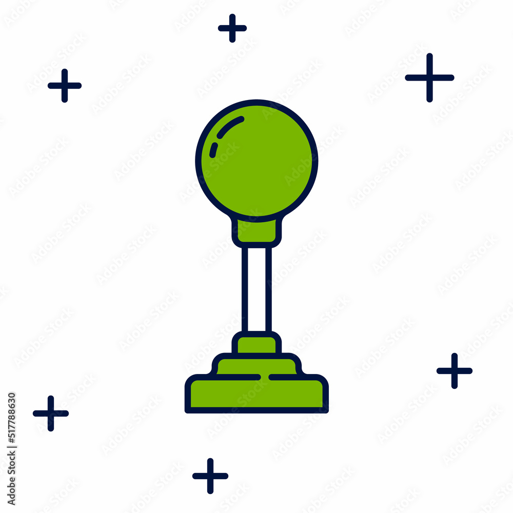 Poster filled outline joystick for arcade machine icon isolated on white background. joystick gamepad. vect