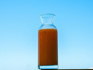 a glass of healthy carrot juice