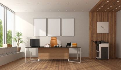 Modern office with desk,chair and photocopier