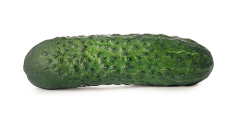 Fresh ripe green cucumber isolated on white