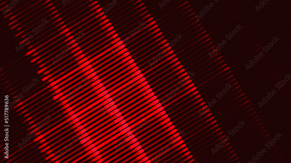 Poster Tech background with red diagonal lines on a black