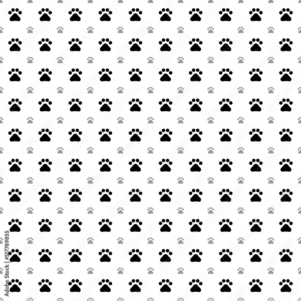 Poster Square seamless background pattern from geometric shapes are different sizes and opacity. The pattern is evenly filled with big black pet symbols. Vector illustration on white background