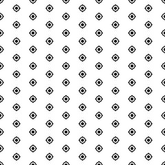 Square seamless background pattern from geometric shapes. The pattern is evenly filled with big black crosshair symbols. Vector illustration on white background