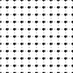 Square seamless background pattern from geometric shapes are different sizes and opacity. The pattern is evenly filled with big black thumb down symbols. Vector illustration on white background