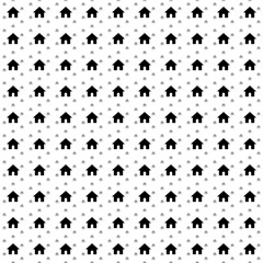 Square seamless background pattern from black kennel symbols are different sizes and opacity. The pattern is evenly filled. Vector illustration on white background