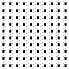 Square seamless background pattern from black trash symbols are different sizes and opacity. The pattern is evenly filled. Vector illustration on white background