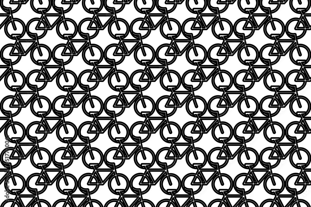 Poster seamless pattern completely filled with outlines of bicycle symbols. elements are evenly spaced. vec
