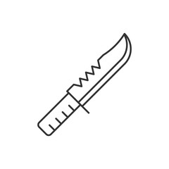 Military army knife line icon. Editable stroke