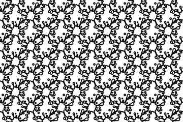 Seamless pattern completely filled with outlines of blot symbols. Elements are evenly spaced. Vector illustration on white background