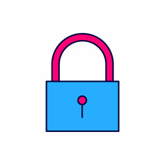 Filled outline Lock icon isolated on white background. Padlock sign. Security, safety, protection, privacy concept. Vector