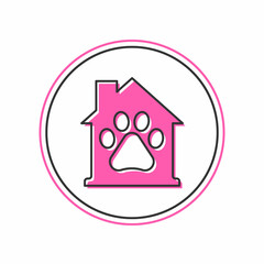 Filled outline Pet house icon isolated on white background. Vector