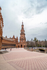 Fototapeta premium Plaza de Espana is a square in the Parque de Maria Luisa in Seville, Spain