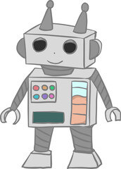 可愛いロボットの線画