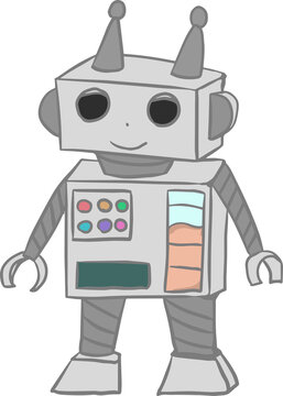 recommend clip art: 可愛いロボットの線画