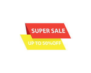 Flat super sale banner template Vector