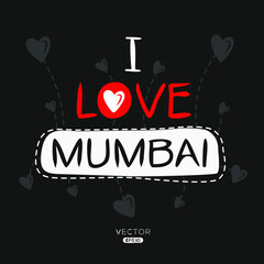 Creative (Mumbai) text, Can be used for stickers and tags, T-shirts, invitations, vector illustration.