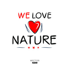 Creative (Nature) text, Can be used for stickers and tags, T-shirts, invitations, vector illustration.