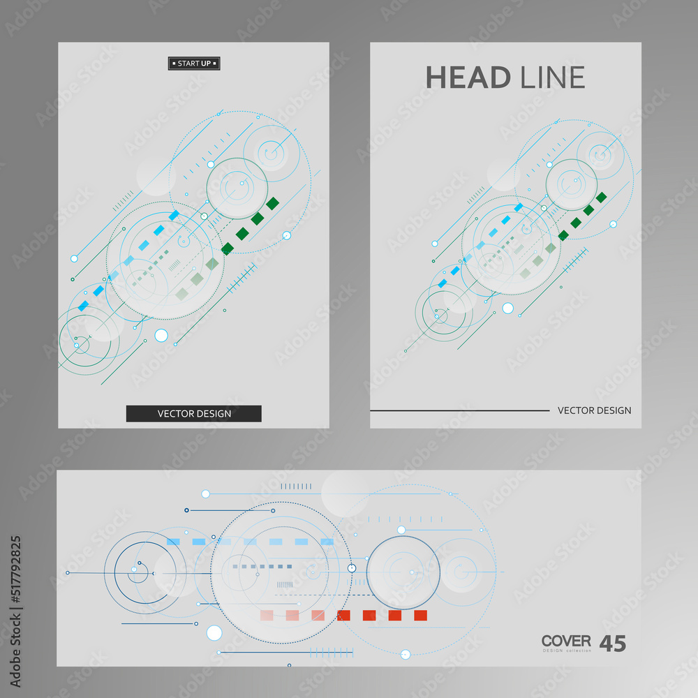 Poster abstract shapes pattern illustration. circles and lines and squares digital technology background. f