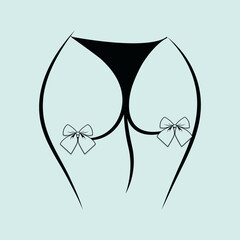contour of the naked female figure back view vector illustration