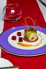 Gourmet cuisine molecular food artwork