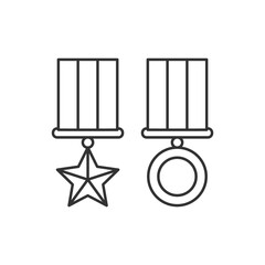 Medal of military valor line icon. Editable stroke