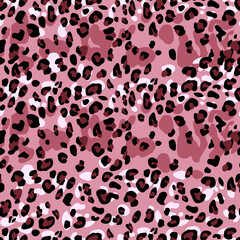 Abstract modern leopard seamless pattern. Animals trendy background. Color decorative vector stock illustration for print, card, postcard, fabric, textile. Modern ornament of stylized skin