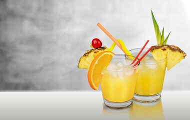 Delicious lemonade with soda water. Fresh summer cocktail