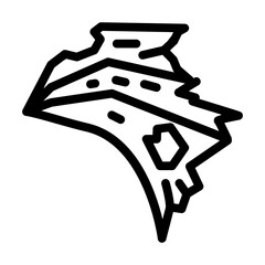 ragged wing line icon vector. ragged wing sign. isolated contour symbol black illustration