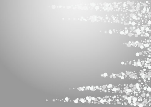 Silver Stars Vector Grey Background. Overlay