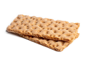Rye crispbread isolated on a white background.