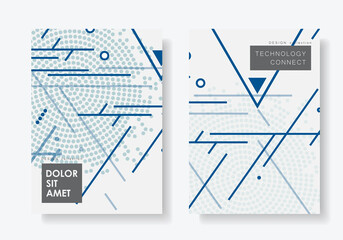 Abstract cover design brochure. Minimal shapes composition. Vector patterns with triangles and lines