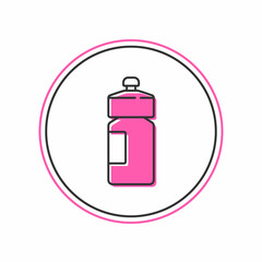 Filled outline Fitness shaker icon isolated on white background. Sports shaker bottle with lid for water and protein cocktails. Vector