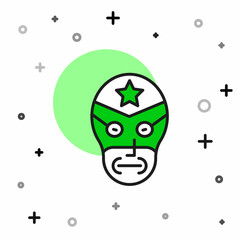 Filled outline Mexican wrestler icon isolated on white background. Vector