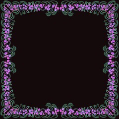 Fototapeta na wymiar frame on a black background,pink color