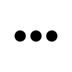 Icon shows three circular dots arranged in one row horizontally. Pixel precise design. Suitable for all devices, SEO, SMM, UX. Perfect for use in branding