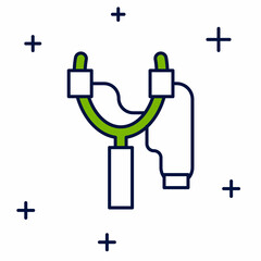 Filled outline Slingshot icon isolated on white background. Vector