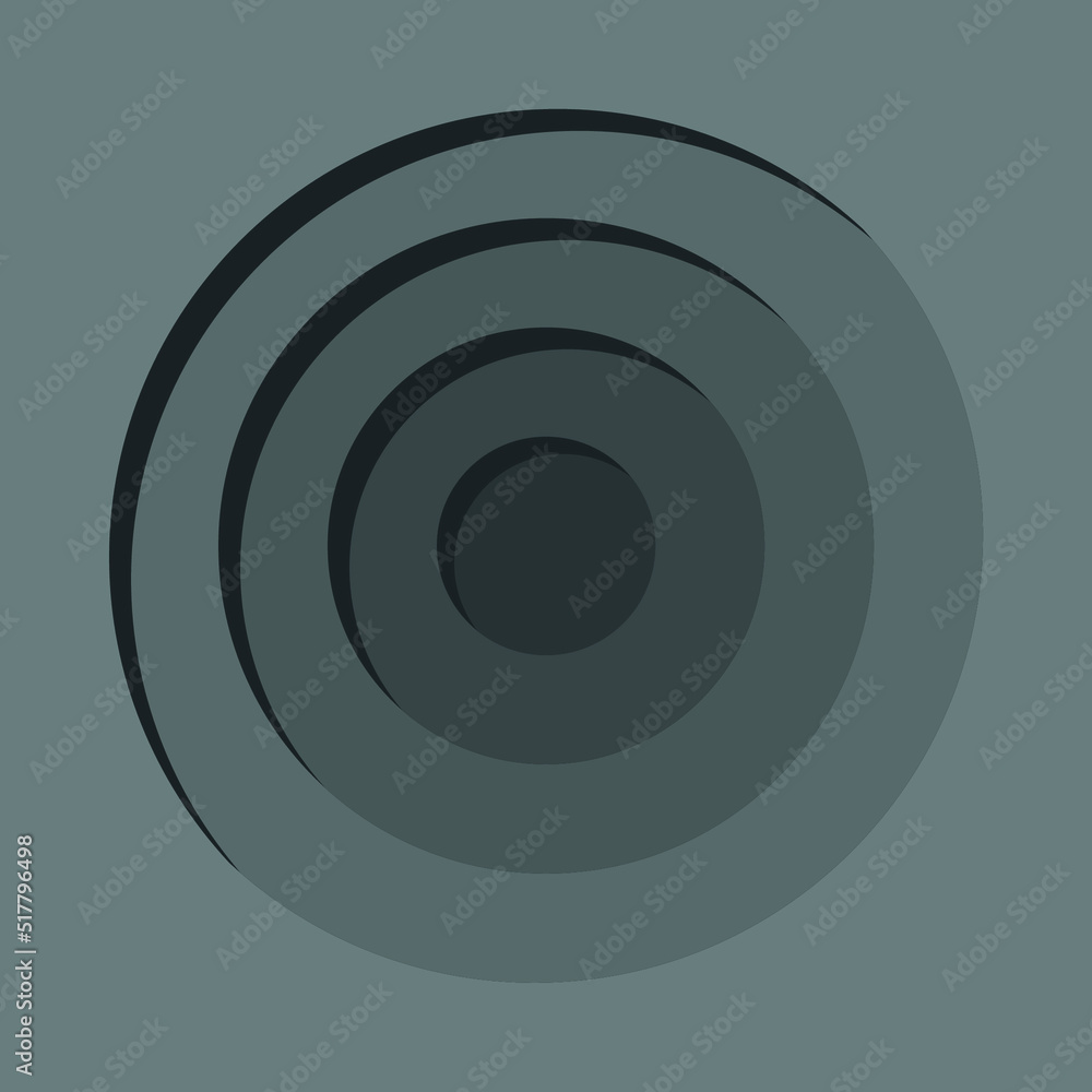 Fototapete little and big gradient grey circles with shadow effect. circle paper cut background. trendy carving