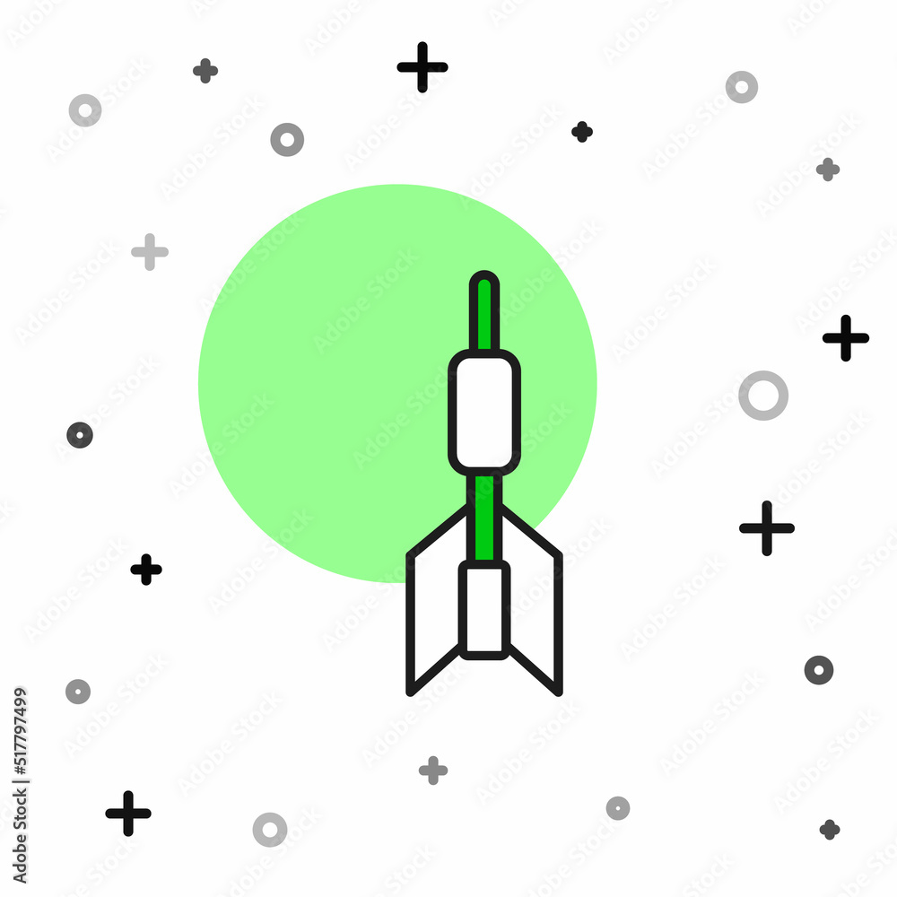 Poster filled outline dart arrow icon isolated on white background. vector