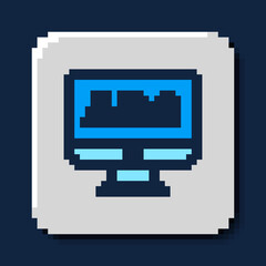 Filled outline Advertising icon isolated on blue background. Concept of marketing and promotion process. Responsive ads. Social media advertising. Vector