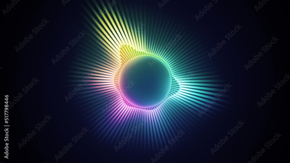 Poster sound wave equalizer. loopable vj motion graphics, audio vu meter spectrum waveform circle beat reac