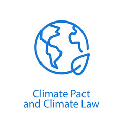 Climate Pact and Climate Law Icon. The European Green Deal. Vector illustration EPS 10